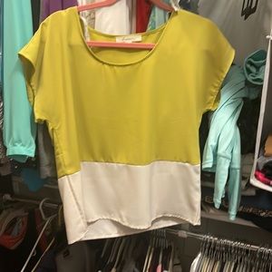 Green and white blouse